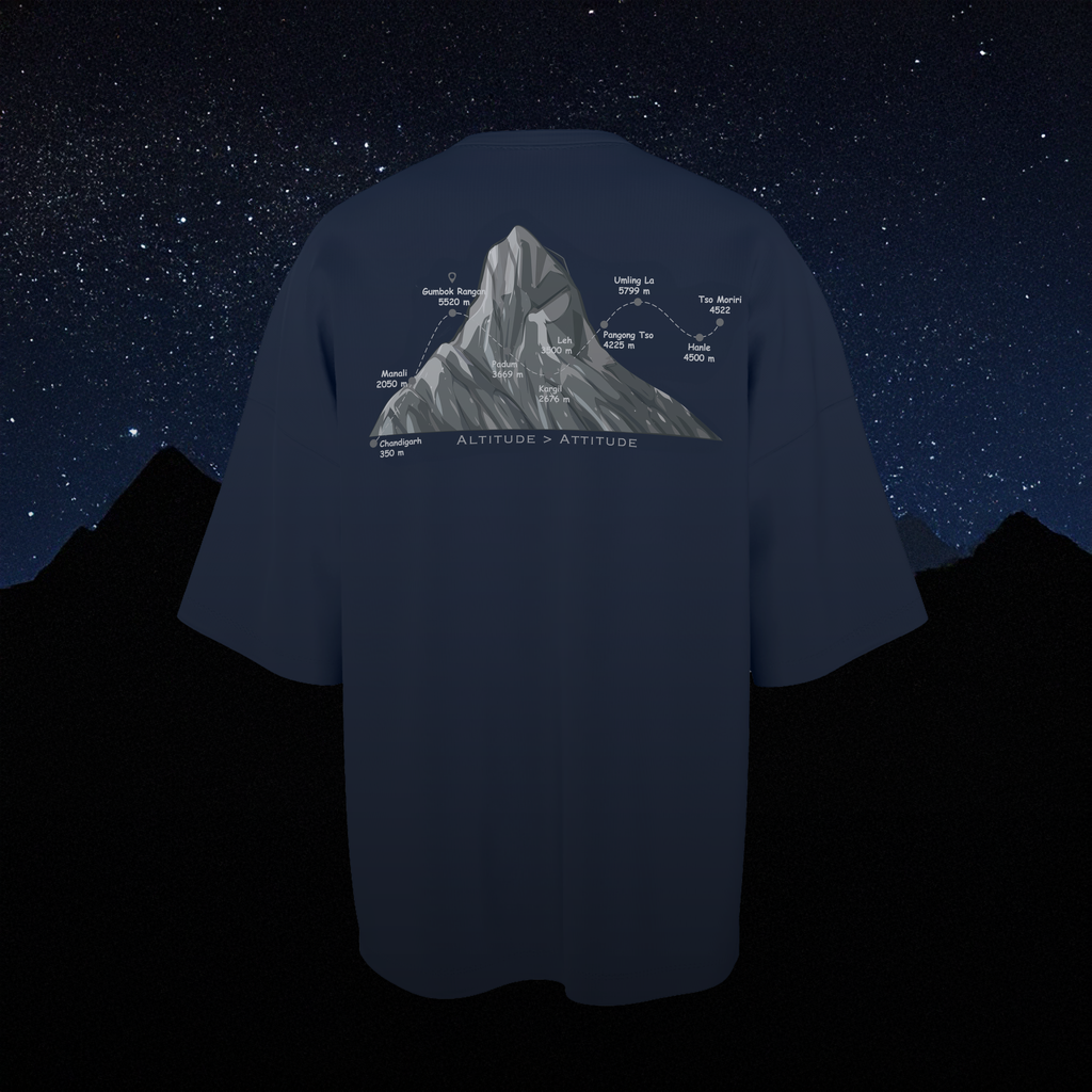 Gumbok Rangan Oversized T-Shirt - Navy Blue - Back View - Unisex Streetwear