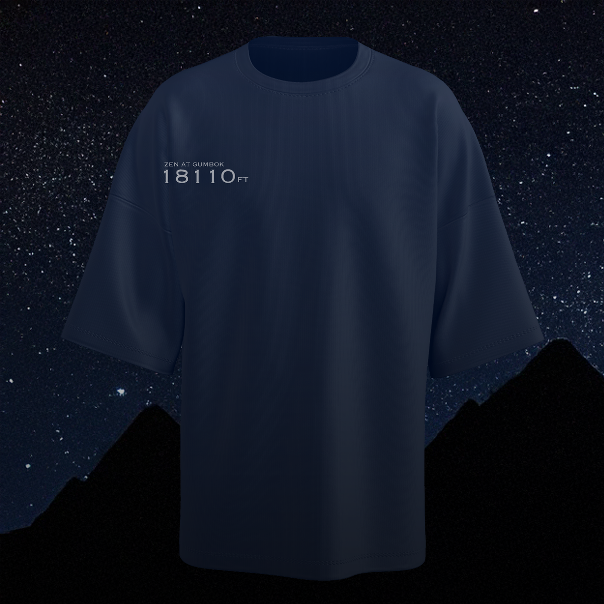 Gumbok Rangan Oversized T-Shirt - Navy Blue - Front View - Unisex Streetwear