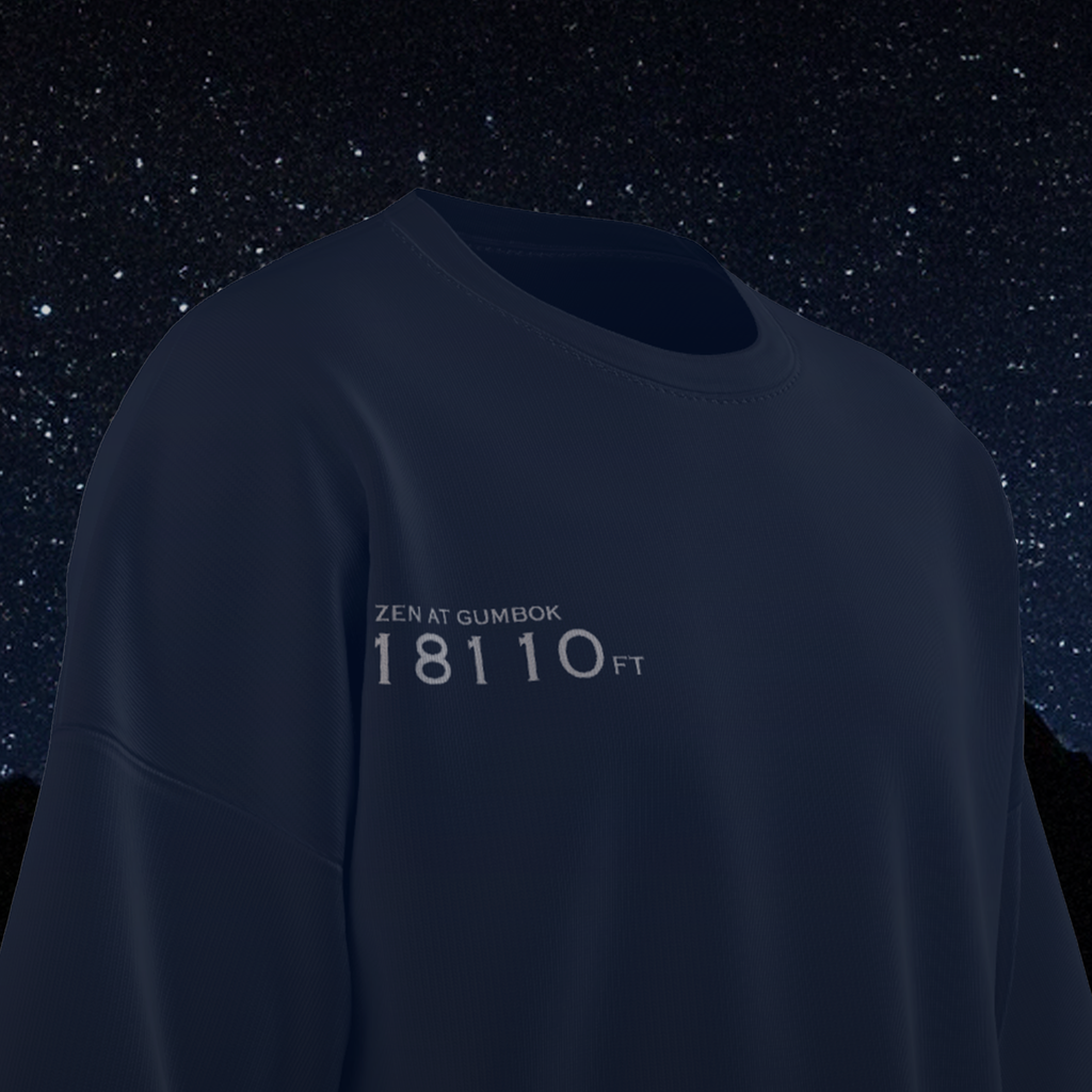 Gumbok Rangan Oversized T-Shirt - Navy Blue - Front Side View - Unisex Streetwear