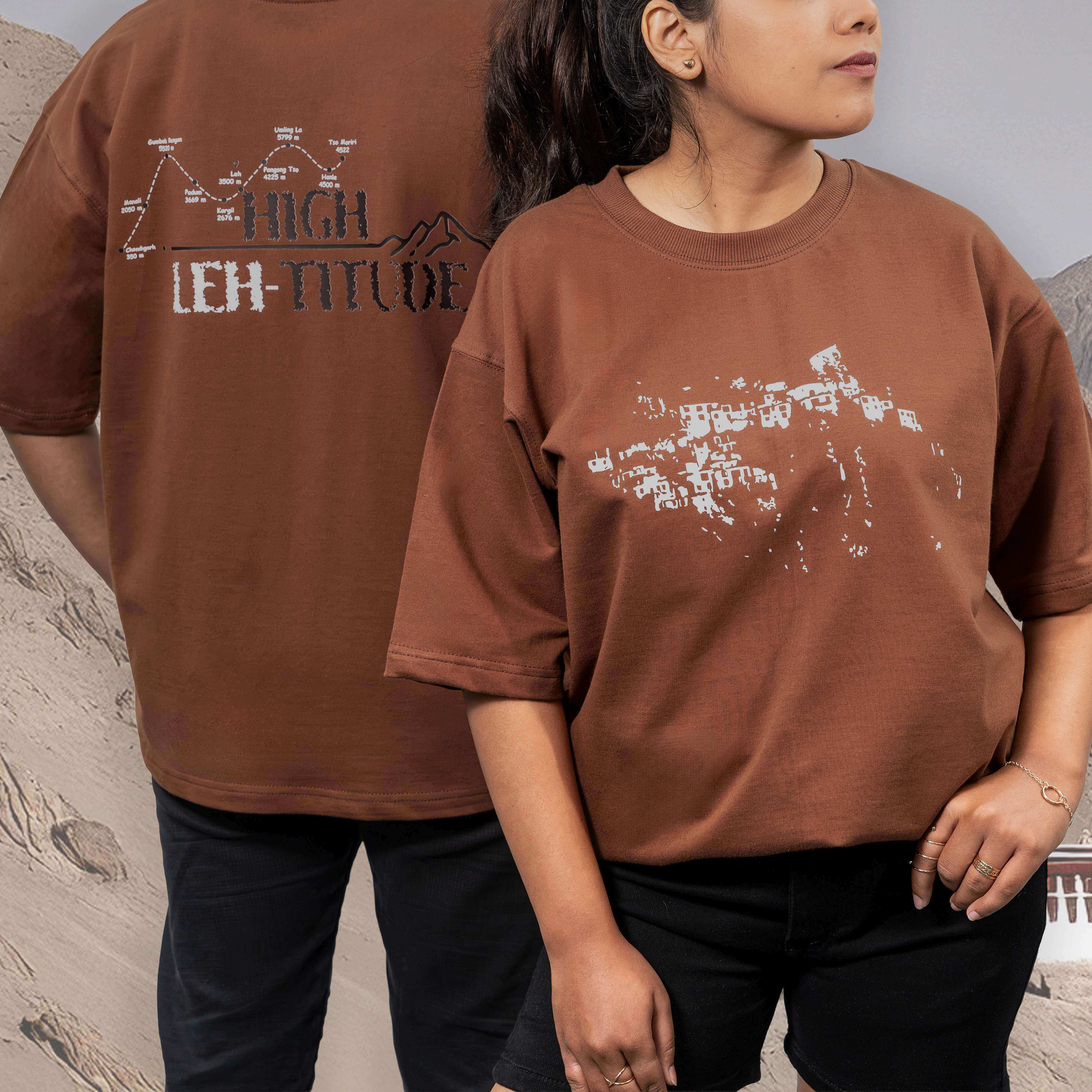 Oversized T-Shirt Brown for Mountains | BAKAW – Bakaw