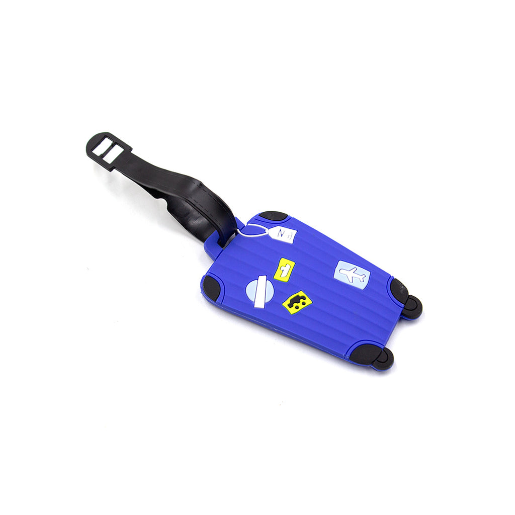 Blue carabiner with various symbols on a white background