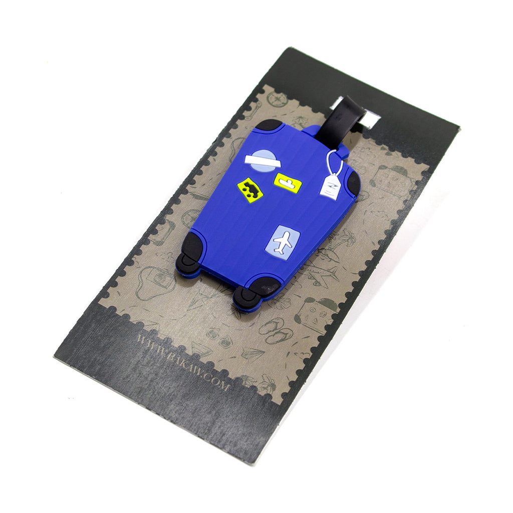 Blue phone case with stickers on a branded mat