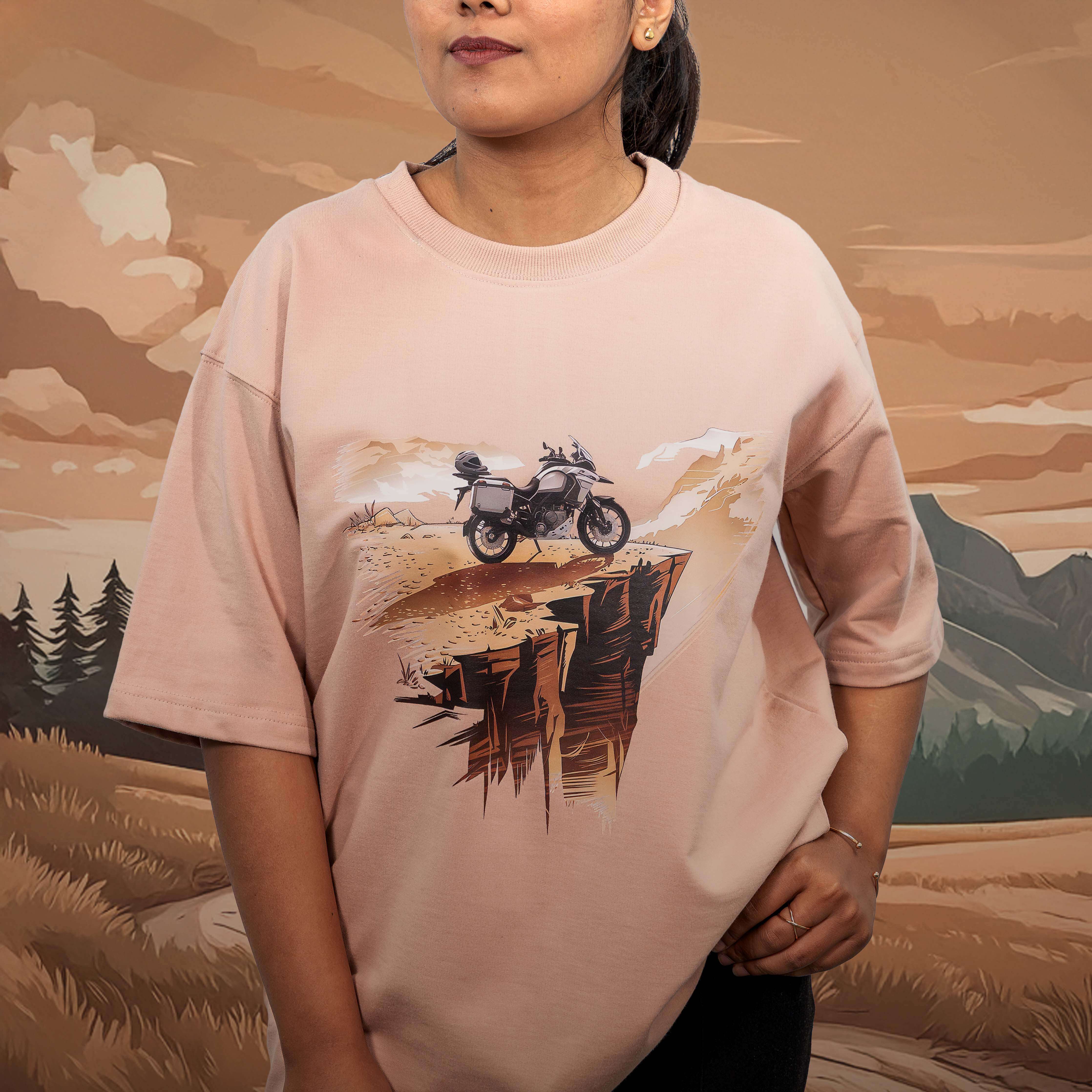 Oversized T-Shirt Beige for Road Trips | BAKAW – Bakaw